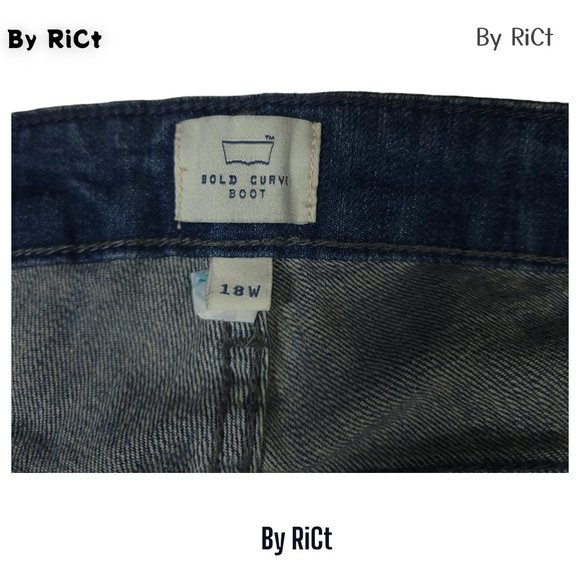 Levi's Bold Curve Bootcut Women's Jeans Size 18W Stretch Blue Denim Flap Pockets - Picture 9 of 11